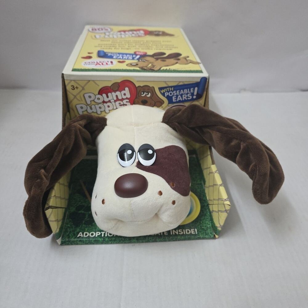 Pound Puppies Adopt Classic 80s Collection New Brown Ears Name Tag+ Certificate